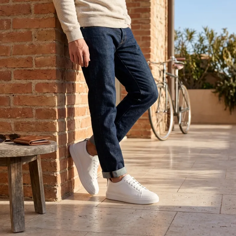 Linosa White Elevator Sneakers | +6 cm Made in Italy