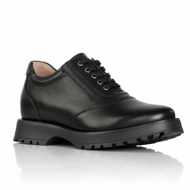 Men's wedge Derby shoe | Black +9 CM | Mario Bertulli