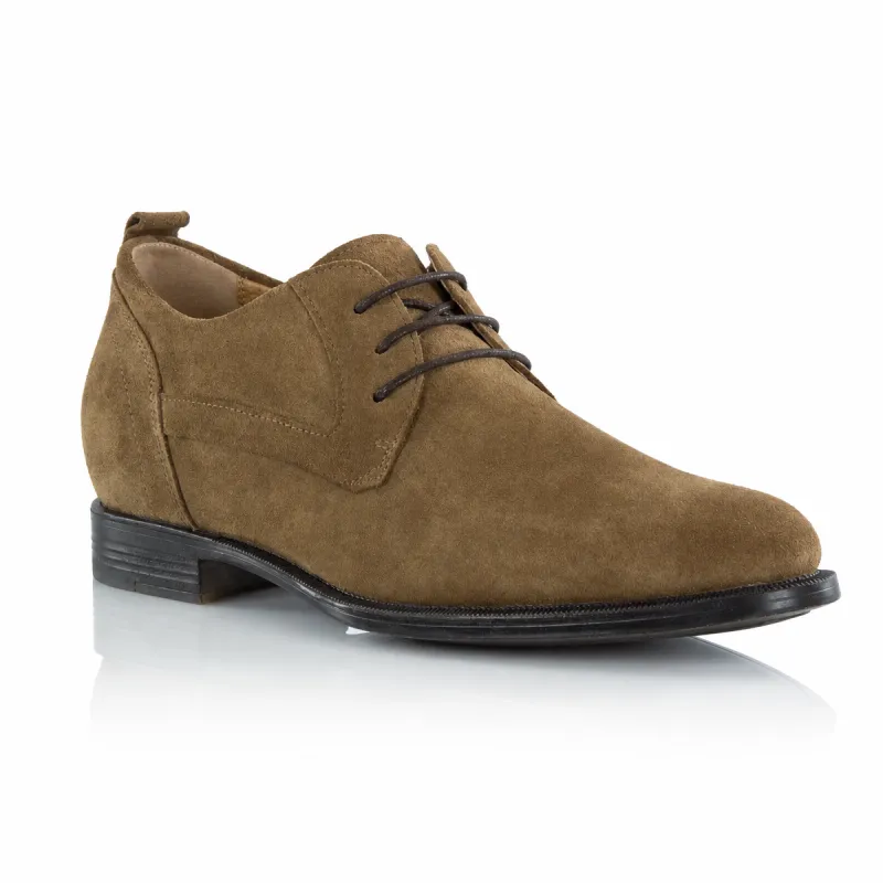 Trieste tobacco nubuck leather height increasing shoes +2.6''