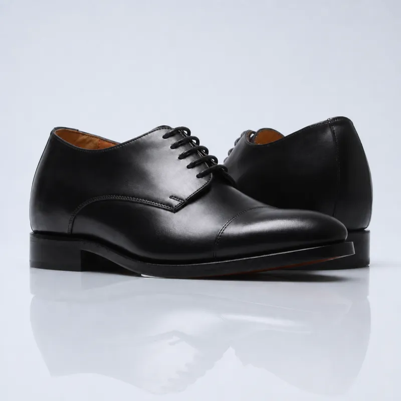 Men’s wedge Derby shoe | Black +6 CM | Mario Bertulli
