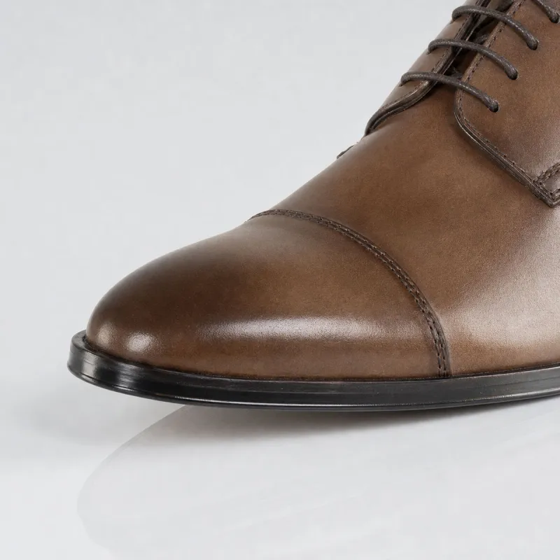 Men’s wedge Derby shoe | Dark brown +6 CM | Mario Bertulli