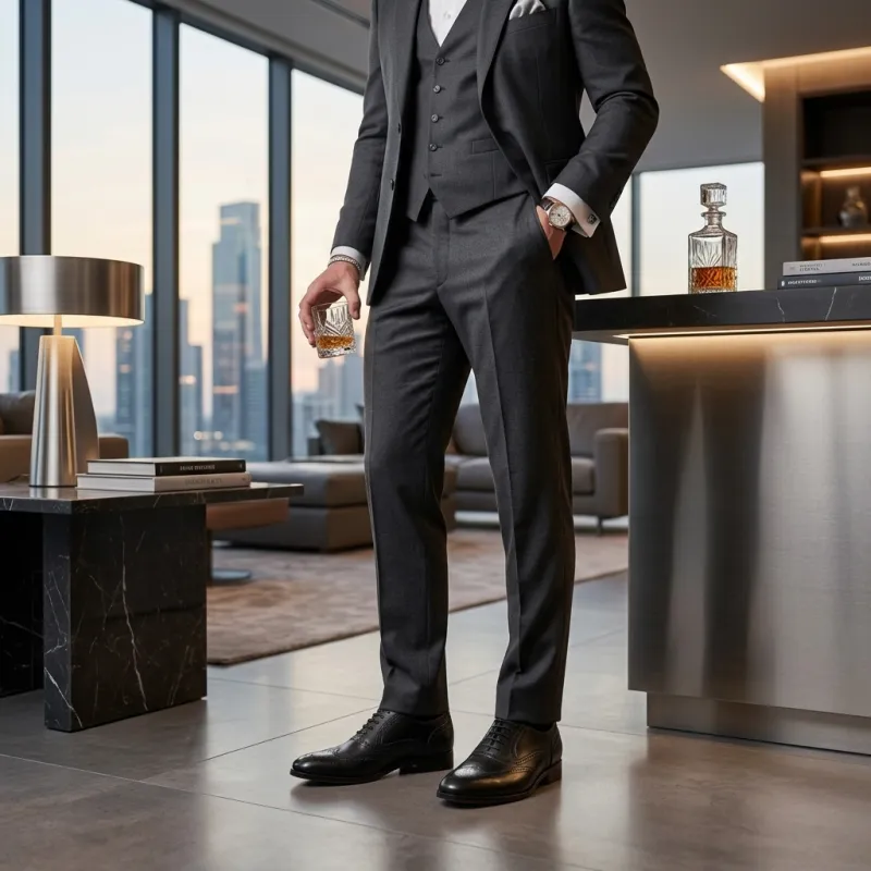 Men’s compensated Richelieu | Black +6 CM | Mario Bertulli