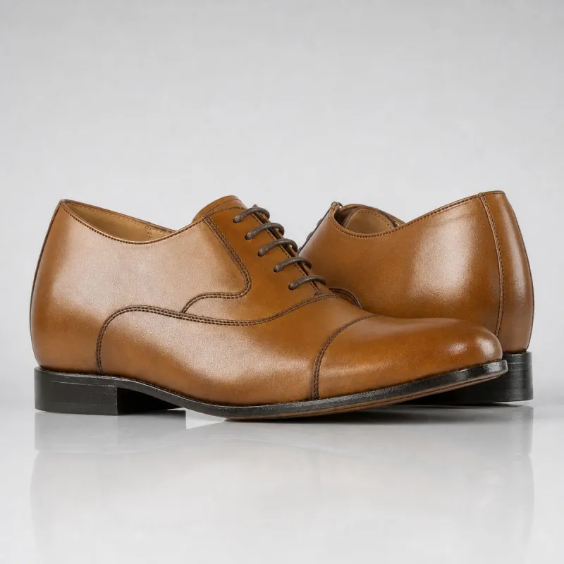 Men’s compensated Richelieu | Light brown +6 CM | Mario Bertulli