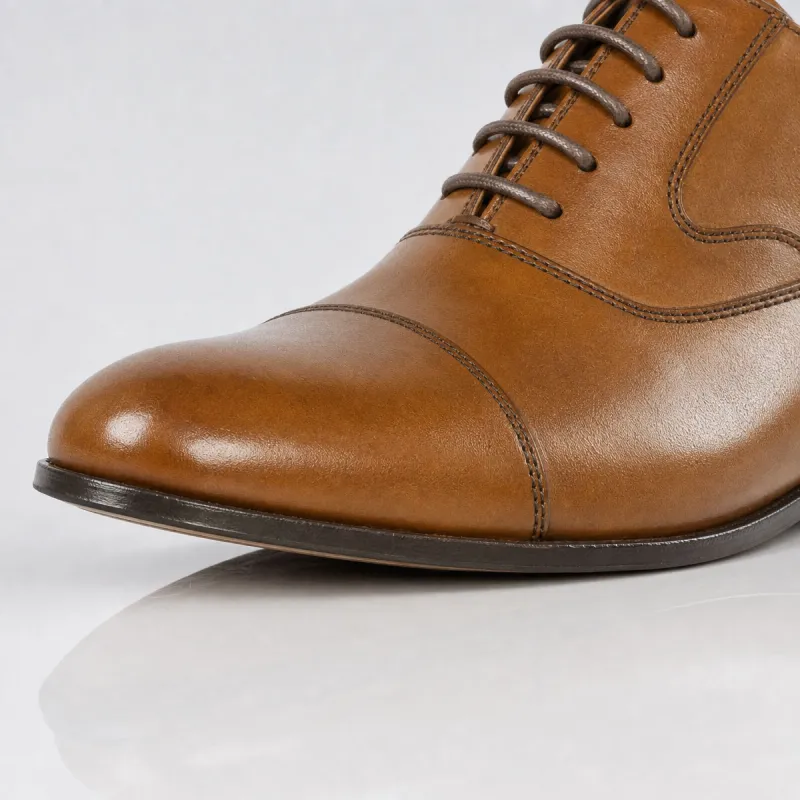 Men’s compensated Richelieu | Light brown +6 CM | Mario Bertulli