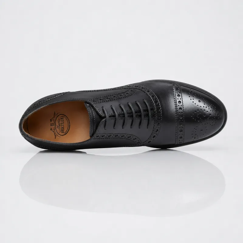 Men’s compensated Richelieu | Black +6 CM | Mario Bertulli