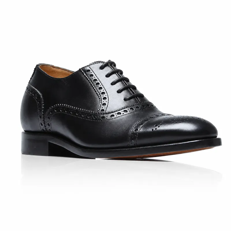 Men’s compensated Richelieu | Black +6 CM | Mario Bertulli
