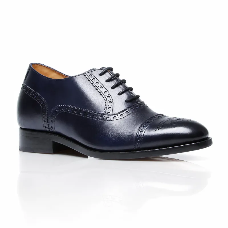 Men’s compensated Richelieu | Navy +6 CM | Mario Bertulli
