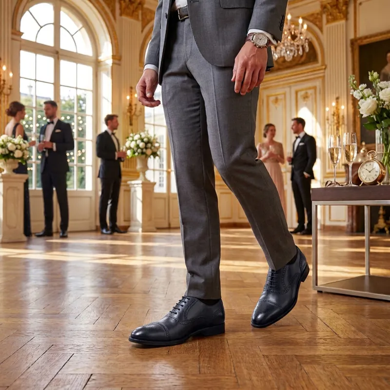 Men’s compensated Richelieu | Navy +6 CM | Mario Bertulli