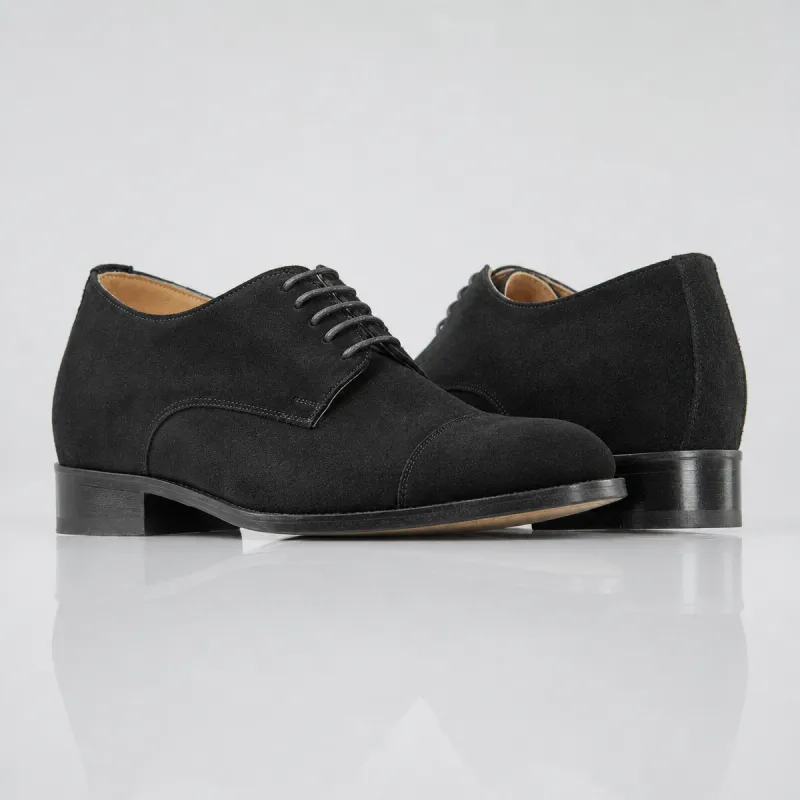 Men's compensated Richelieu | Black +6 CM | Mario Bertulli