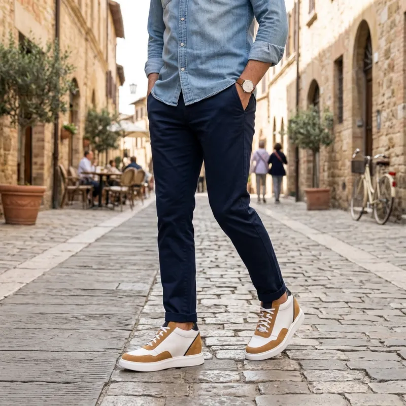 Elevator Sneakers Shoes Potenza beige +3.6''