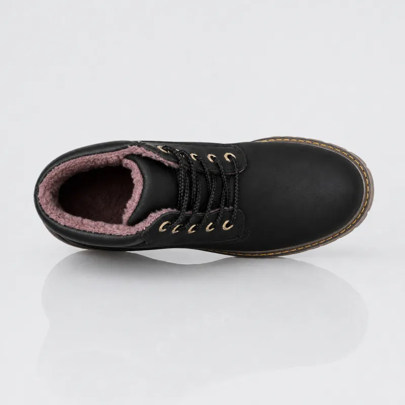 Men's fur-lined wedge boots | Black +7.5 CM | Mario Bertulli