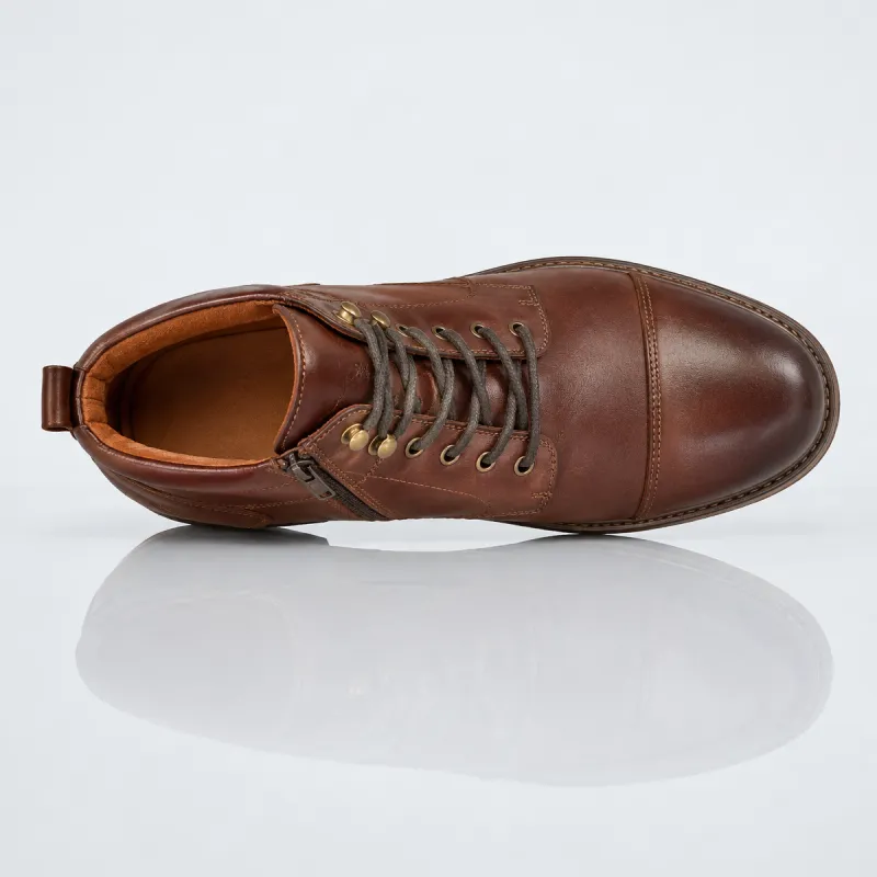 Men’s lined wedge ankle boots | Black +7.5 CM | Mario Bertulli
