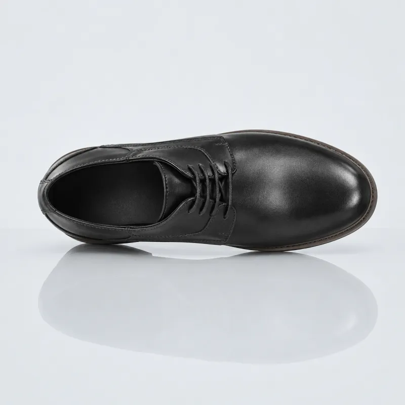 Wedge Derby Shoe for Men | black +3.0'' | Mario Bertulli
