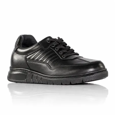 Richelieu Height-Increasing Men's Shoes | Black +2.8'' | Mario Bertulli