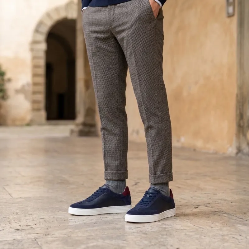 Treviso Navy Height-Boosting Sneakers +2.4"