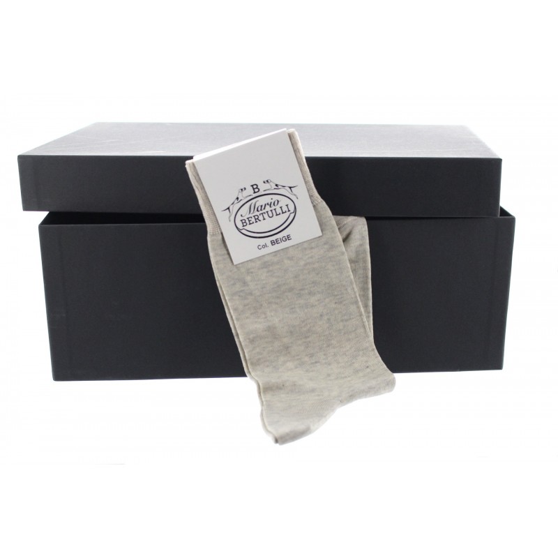 Beige Scottish lisle thread socks - Scottish Lisle Cotton Socks from Mario Bertulli - specialist in height increasing shoes