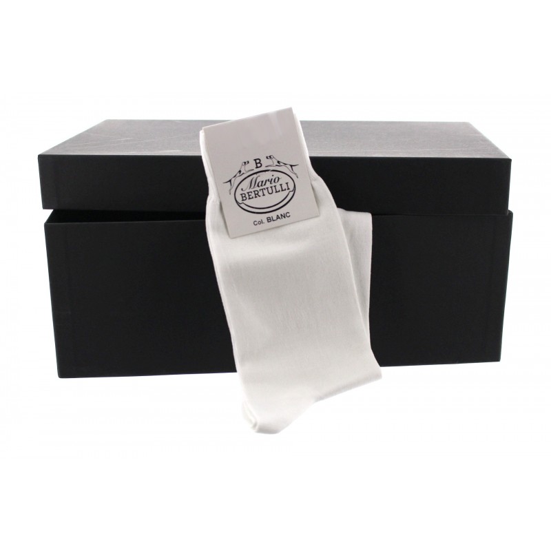 White Scottish lisle thread socks - Scottish Lisle Cotton Socks from Mario Bertulli - specialist in height increasing shoes