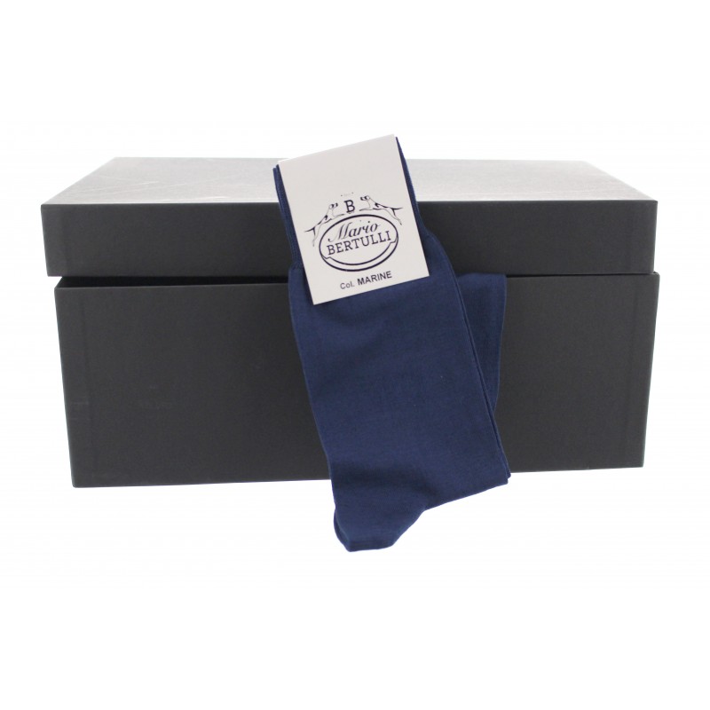 Blue sea Scottish lisle thread socks - Scottish Lisle Cotton Socks from Mario Bertulli - specialist in height increasing shoes