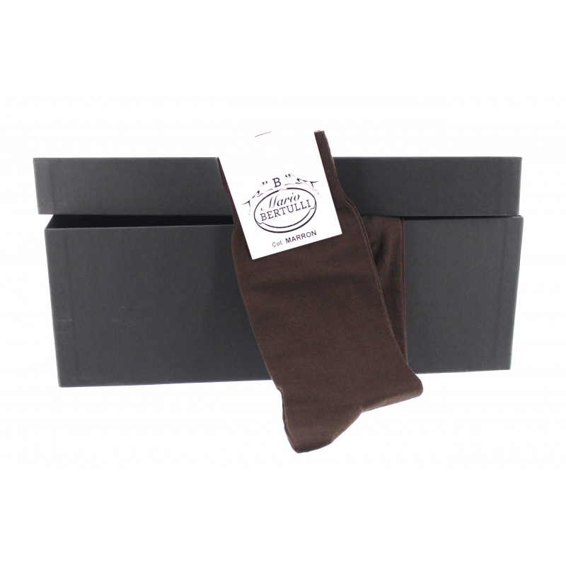 Brown Scottish lisle thread socks - Scottish Lisle Cotton Socks from Mario Bertulli - specialist in height increasing shoes