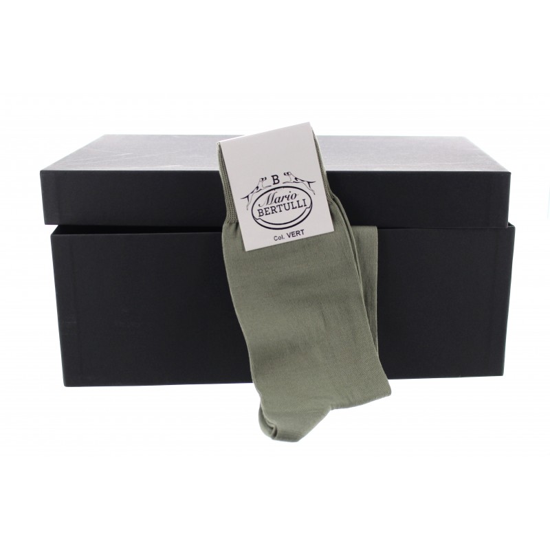 Green Scottish lisle thread socks - Scottish Lisle Cotton Socks from Mario Bertulli - specialist in height increasing shoes