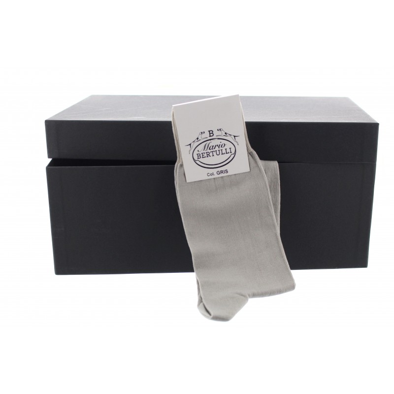 Grey Scottish lisle thread socks - Scottish Lisle Cotton Socks from Mario Bertulli - specialist in height increasing shoes