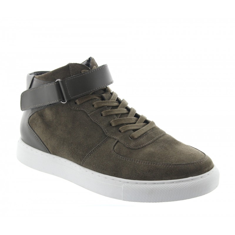 Height Increasing Sneakers Men - Kaki - Nubuk / Leather - +2.0'' / +5 CM - Olivetta - Mario Bertulli