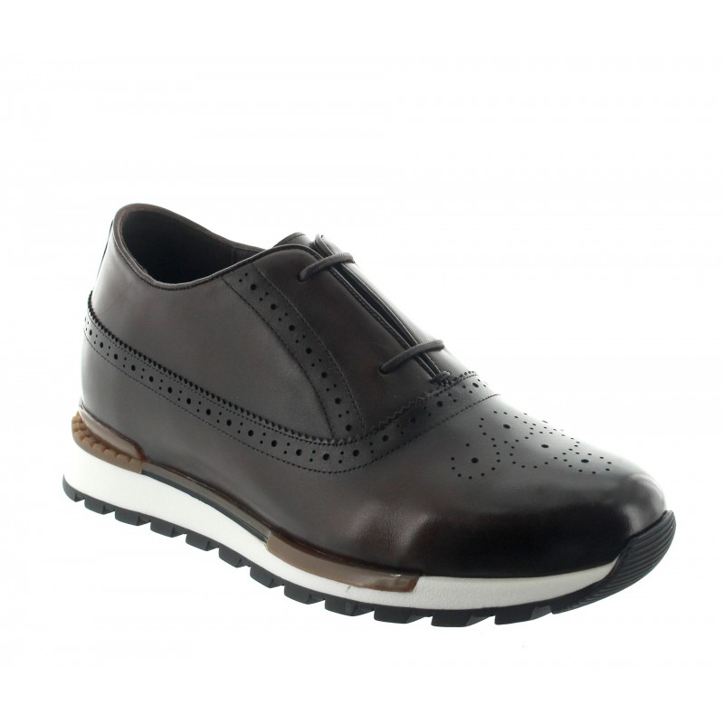 Height Increasing Sneakers Men - Brown - Leather - +2.6'' / +6,5 CM - Agerola - Mario Bertulli