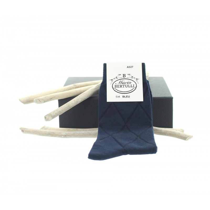 Blue cotton socks - Cotton Socks from Mario Bertulli - specialist in height increasing shoes