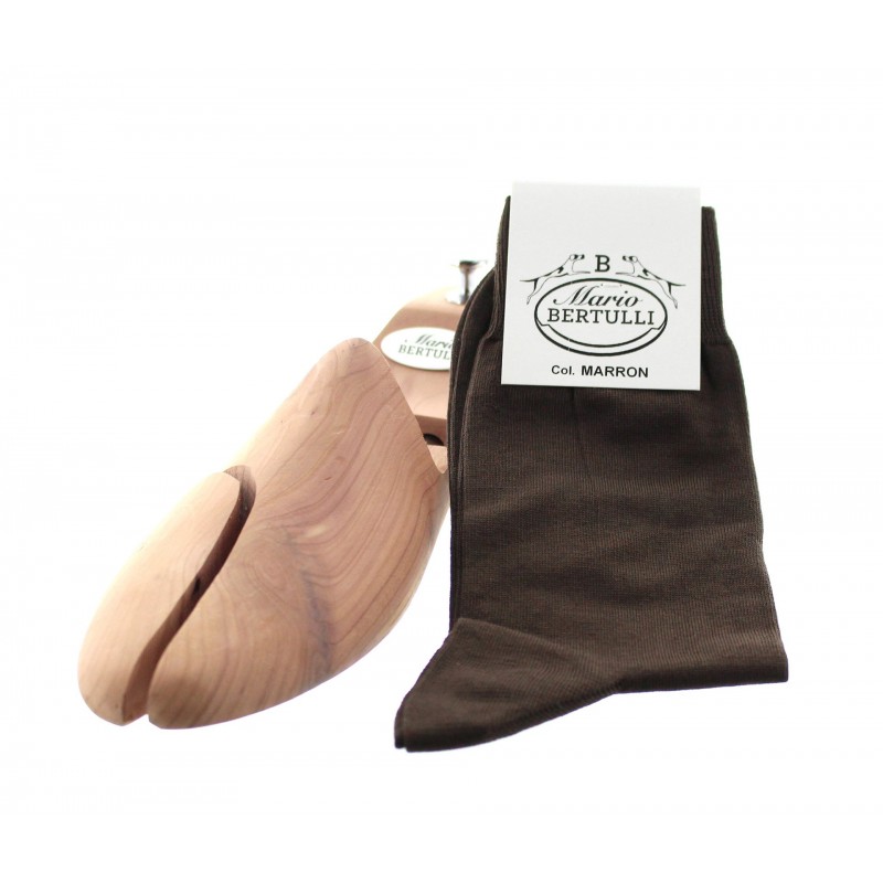 Brown Scottish lisle thread socks - Scottish Lisle Cotton Socks from Mario Bertulli - specialist in height increasing shoes