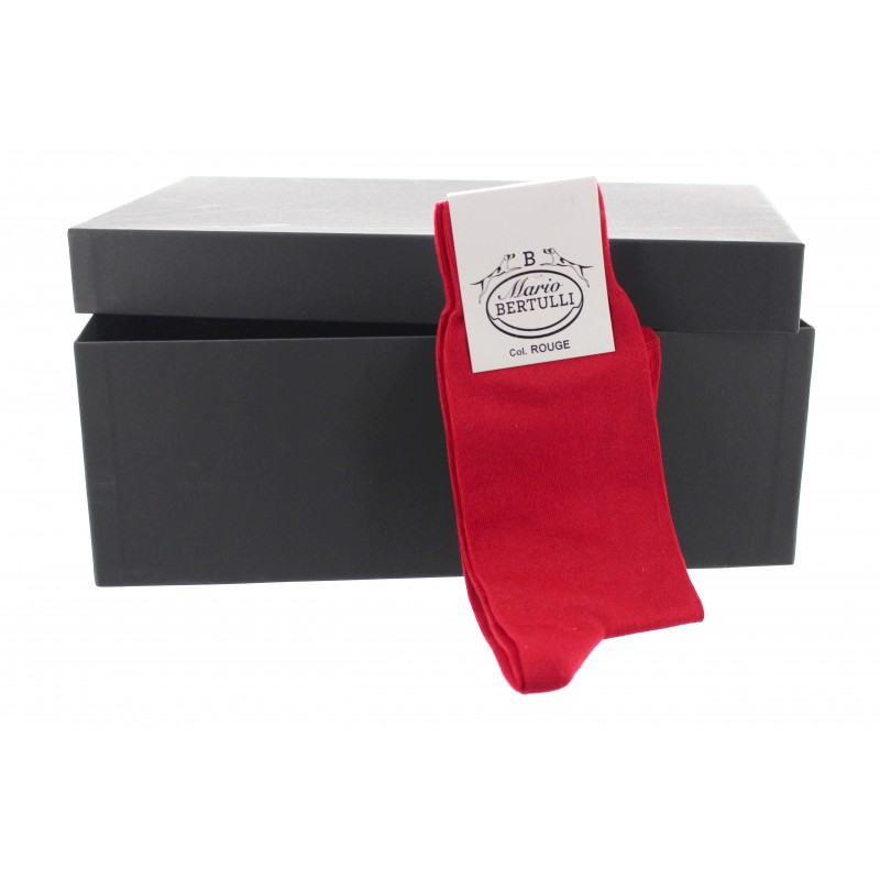 Red Scottish lisle thread socks - Scottish Lisle Cotton Socks from Mario Bertulli - specialist in height increasing shoes