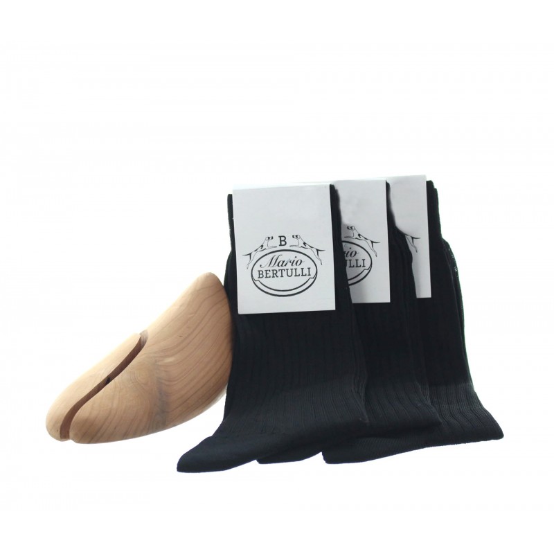 1 pack of 3 lisle cotton socks - black - Scottish Lisle Cotton Socks from Mario Bertulli - specialist in height increasing shoes