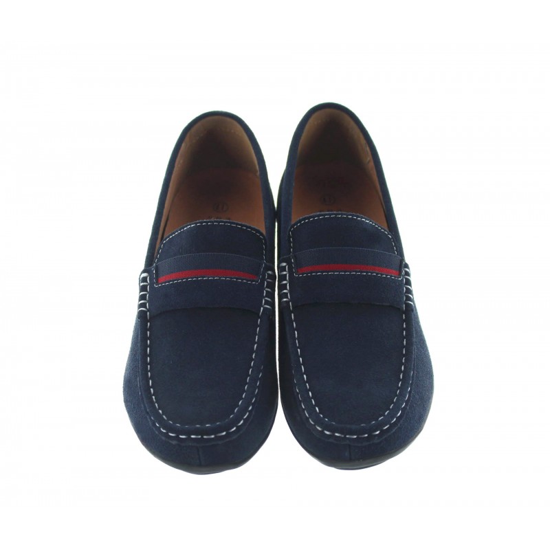 Height increasing loafers Men - Navy blue - Nubuk - +2.0'' / +5 CM - Sardegna - Mario Bertulli