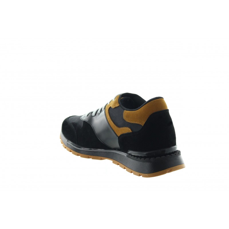 Height Increasing Sports Shoes Men - Black - Leather / Fabric - +2.6'' / +6,5 CM - Acquaro - Mario Bertulli
