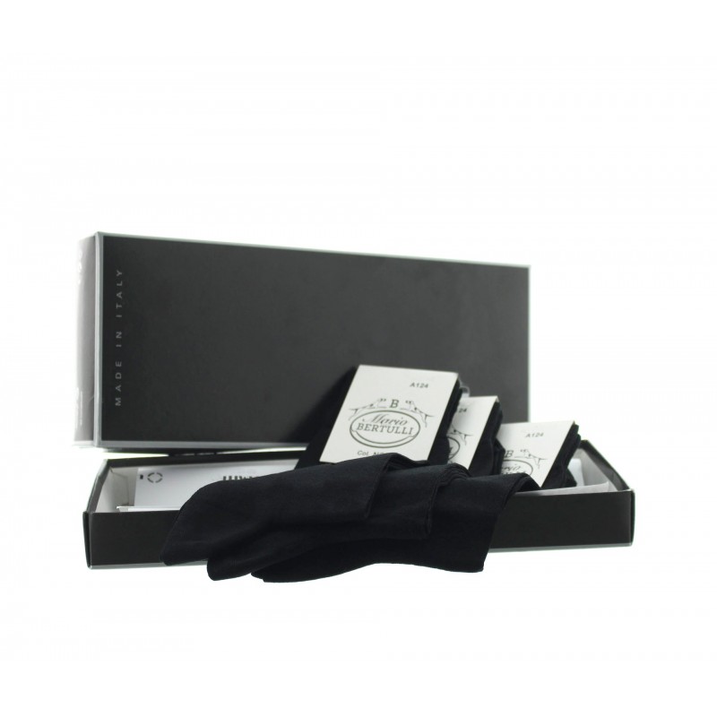 3 pairs black socks box - Luxury Packs of Socks from Mario Bertulli - specialist in height increasing shoes