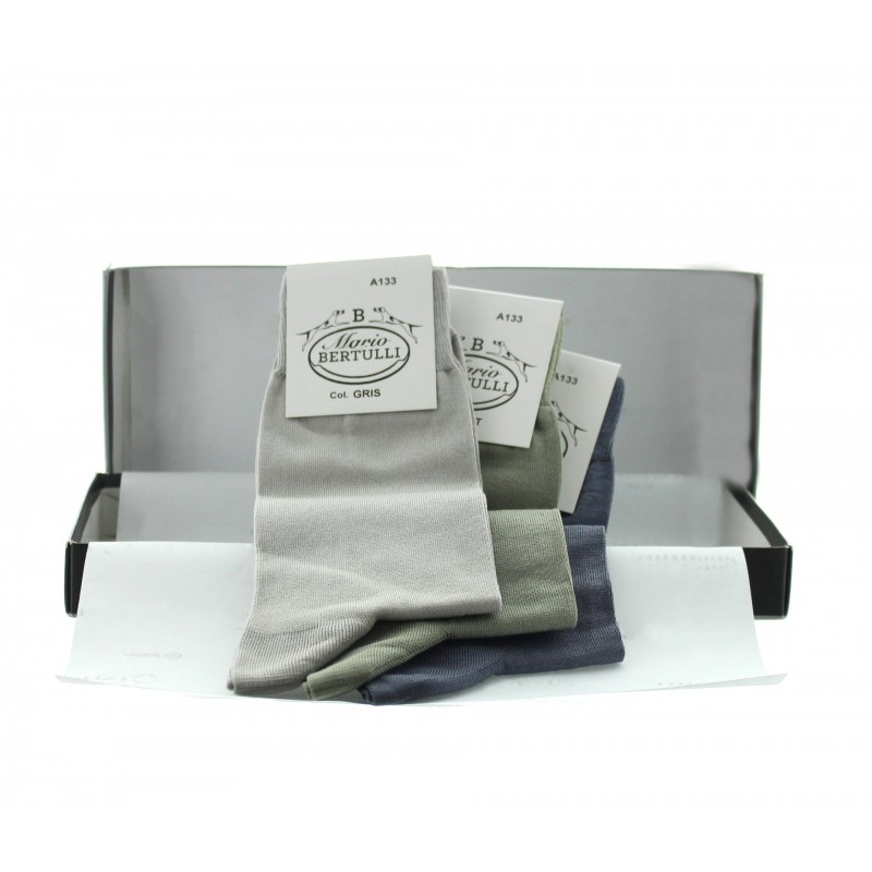 3 pairs socks box - grey/green/light grey - Luxury Packs of Socks from Mario Bertulli - specialist in height increasing shoes