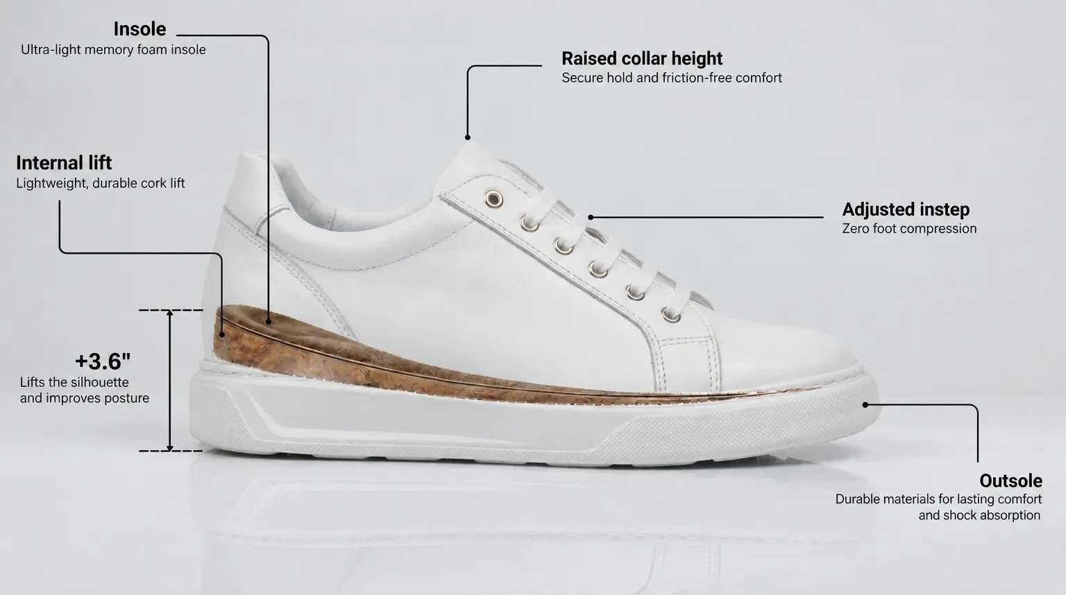 Diagram of the integrated height-boosting sole