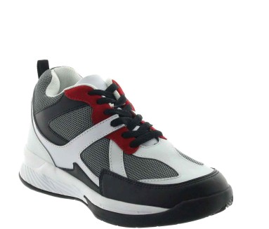 basket Homme rehaussante - Blanc - Cuir/mesh - +7 CM - Lesina - Mario Bertulli