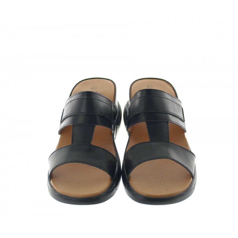 sandales à talons pour Homme - Noir - Cuir - +5,5 CM - Apricena - Mario Bertulli