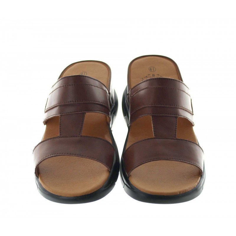 sandales à talons pour Homme - Marron - Cuir - +5,5 CM - Apricena - Mario Bertulli