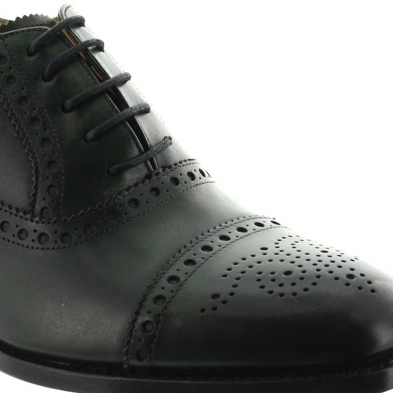 chaussure richelieu Homme semelle talonnette - Vert - Cuir de veau pleine fleur - +6 CM - Luxe - Mario Bertulli