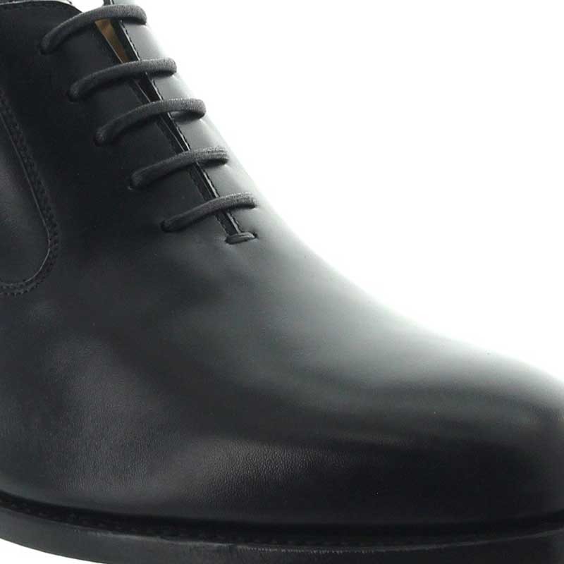 chaussure richelieu semelle rehaussante Homme - Noir - Cuir de veau pleine fleur - +6 CM - Luxe - Mario Bertulli