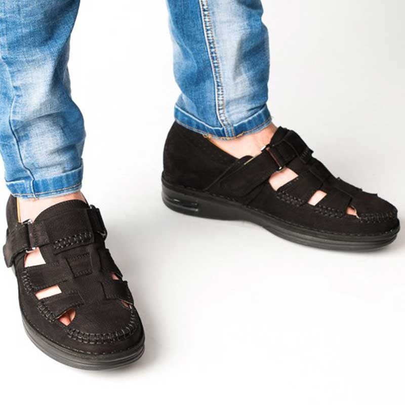 SANDALE REHAUSSANTE SELLERO NOIR +7CM