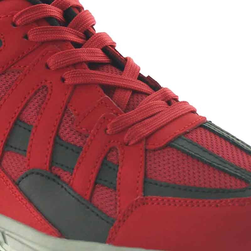 basket grandissante Homme - Rouge - Cuir/mesh - +7 CM - Sport - Mario Bertulli