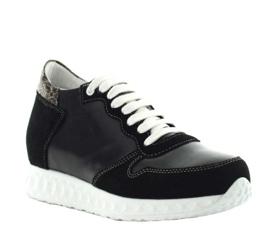 Sneakers rehaussantes Lara - Noir +7cm