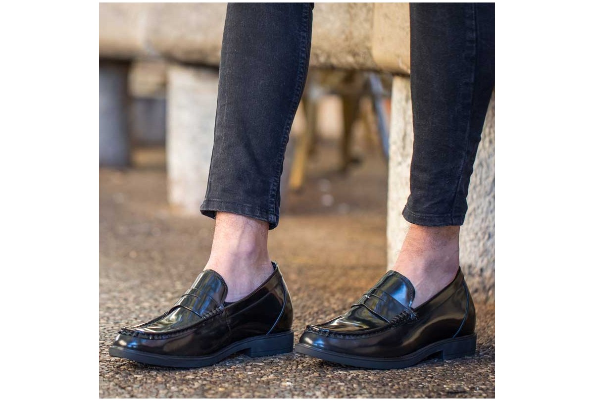 mocassin noir vernis