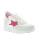 Sneakers rehaussantes Aria - Blanc/rose +7cm