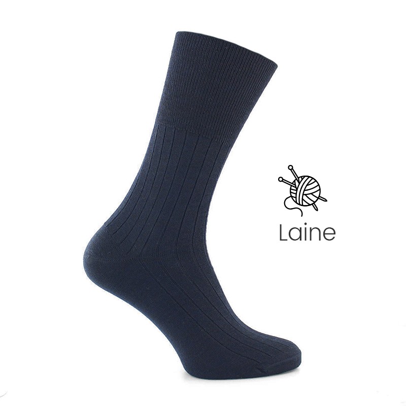 Chaussettes sans compression en laine bleu