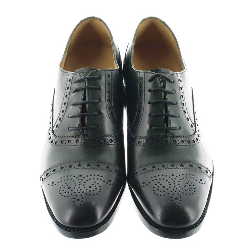 chaussures richelieu compensées Homme - Vert - Cuir de veau pleine fleur - +6 CM - Stefano - Mario Bertulli