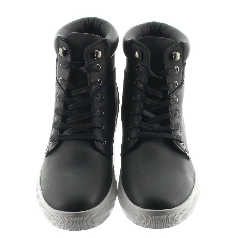 bottes compensées Homme - Noir - Cuir - +5,5 CM - Cesena - Mario Bertulli