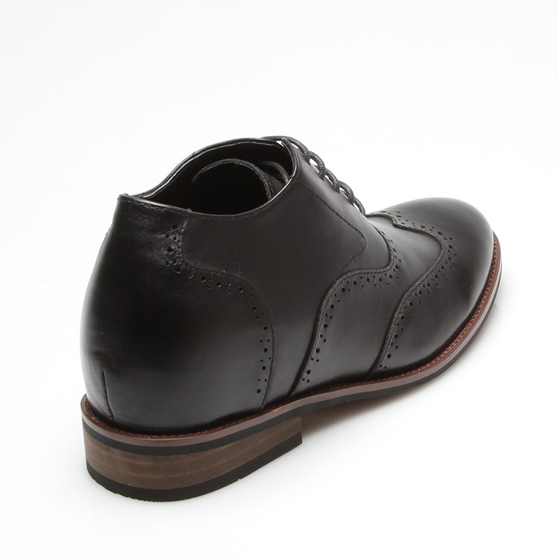 chaussures richelieu compensées Homme - Noir - Cuir - +7 CM - Lucera - Mario Bertulli